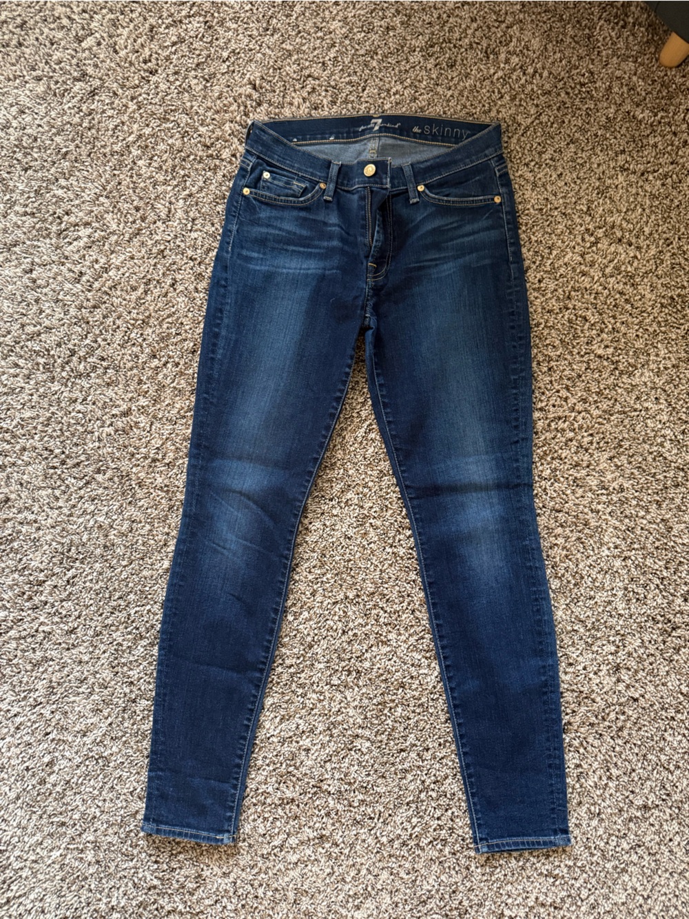 7 For All Mankind Dark Indigo Skinny Jeans